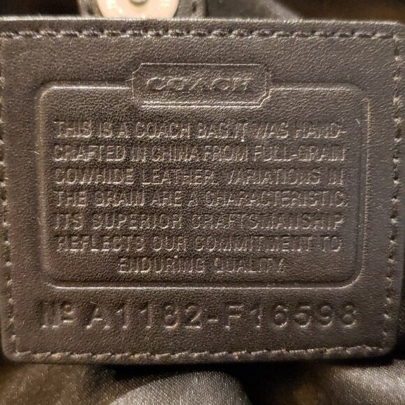 COACH Signature Black Perforated Leather Carly Tote F16598 - Picture 3 of 15